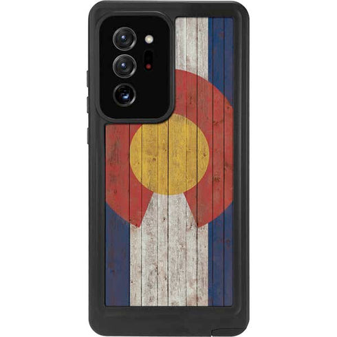 Colorado Flag Dark Wood Galaxy Note20 Ultra 5G Waterproof Case